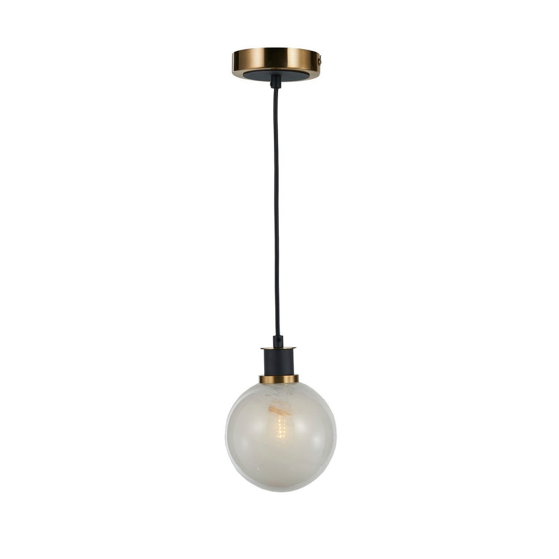 Artcraft AC11870SW One Light Pendant, Black and Brushed Brass