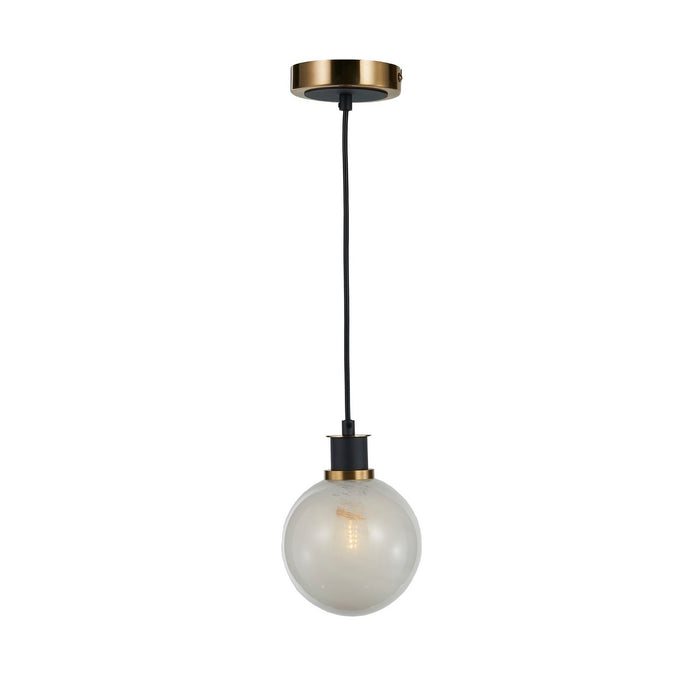 Artcraft AC11870SW One Light Pendant, Black and Brushed Brass