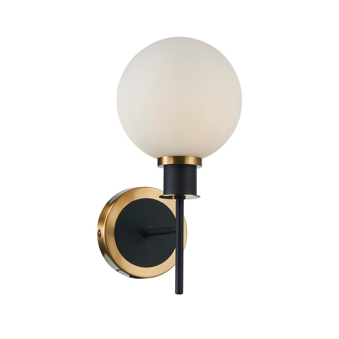 Artcraft AC11871WH One Light Wall Sconce, Black and Brushed Brass