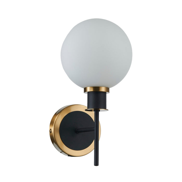 Artcraft AC11871WH One Light Wall Sconce, Black and Brushed Brass