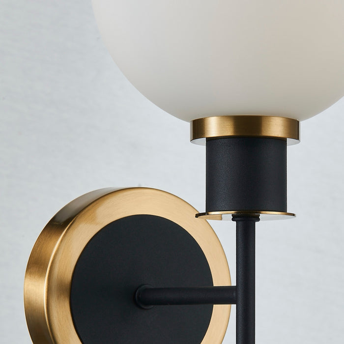 Artcraft AC11871WH One Light Wall Sconce, Black and Brushed Brass