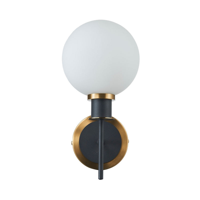 Artcraft AC11871WH One Light Wall Sconce, Black and Brushed Brass