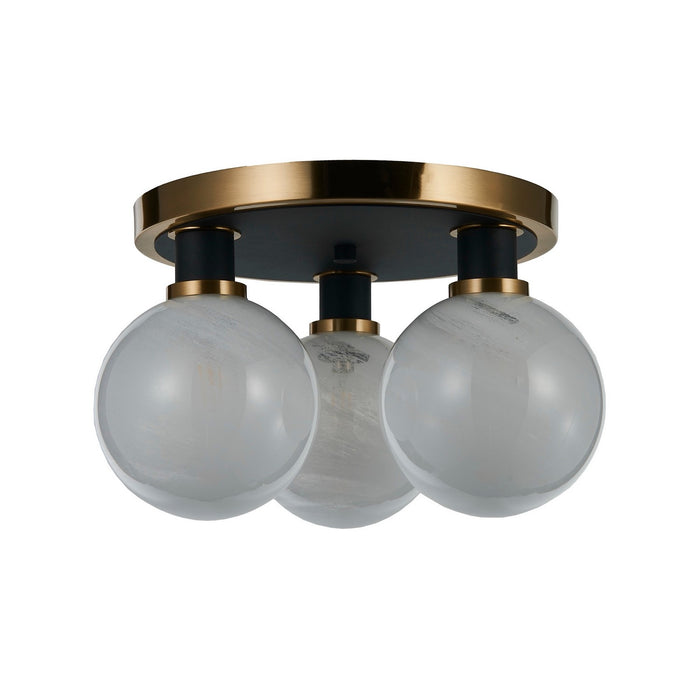 Artcraft AC11873SW Three Light Pendant, Black and Brushed Brass