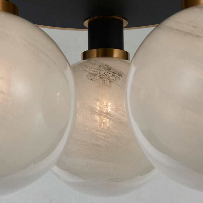 Artcraft AC11873SW Three Light Pendant, Black and Brushed Brass