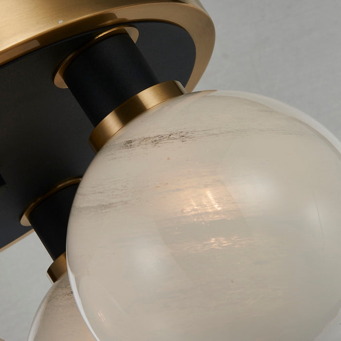Artcraft AC11873SW Three Light Pendant, Black and Brushed Brass