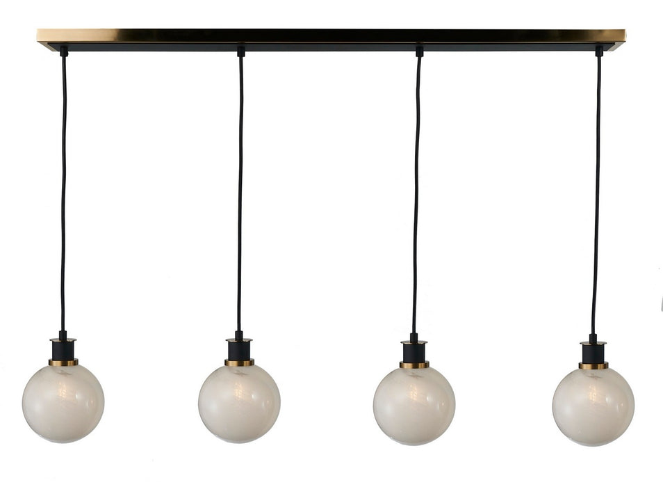 Artcraft AC11874SW Four Light Island/Pool Table, Black and Brushed Brass