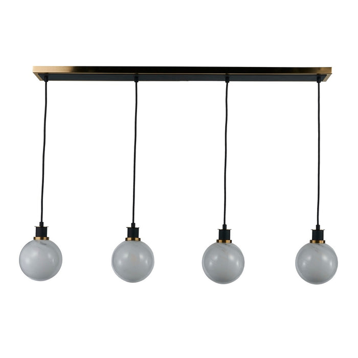Artcraft AC11874SW Four Light Island/Pool Table, Black and Brushed Brass
