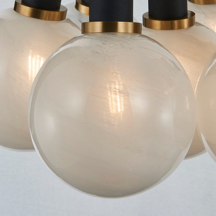 Artcraft AC11877SW Seven Light Pendant, Black and Brushed Brass