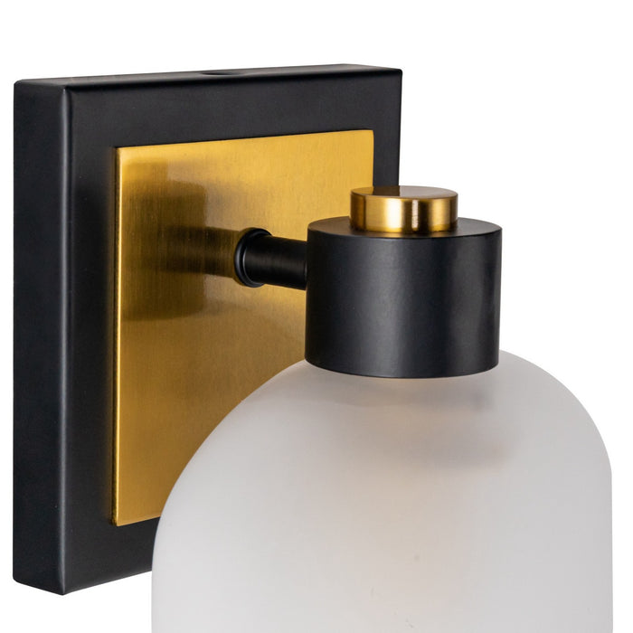 Artcraft AC11691BB One Light Bathroom Sconce, Black and Brushed Brass