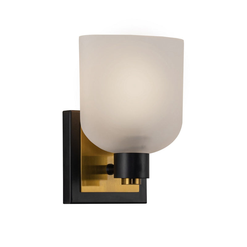 Artcraft AC11691BB One Light Bathroom Sconce, Black and Brushed Brass