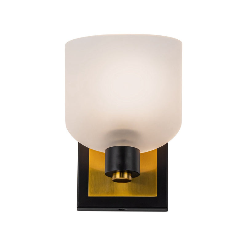 Artcraft AC11691BB One Light Bathroom Sconce, Black and Brushed Brass