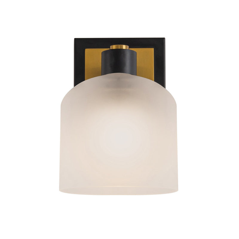 Artcraft AC11691BB One Light Bathroom Sconce, Black and Brushed Brass