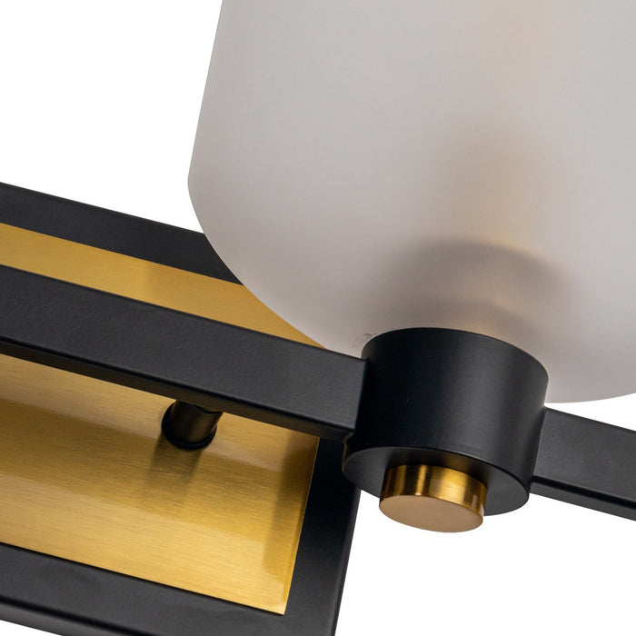 Artcraft AC11694BB Four Light Bathroom Vanity, Black and Brushed Brass