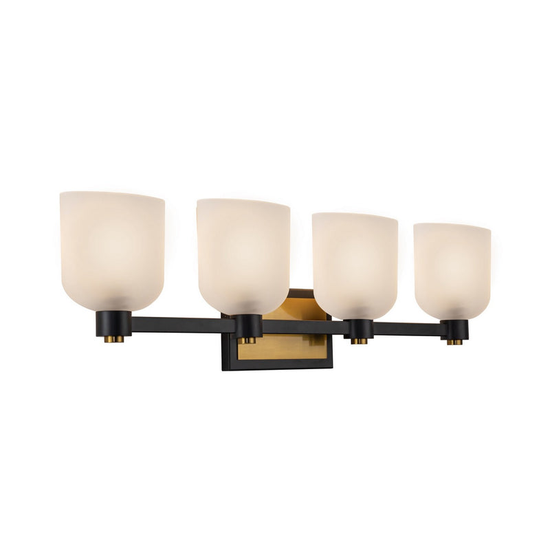 Artcraft AC11694BB Four Light Bathroom Vanity, Black and Brushed Brass