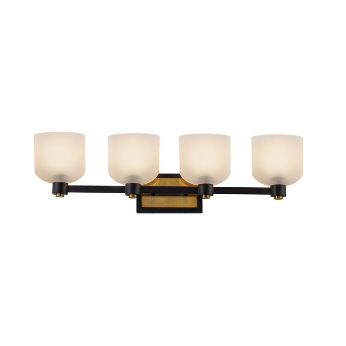 Artcraft AC11694BB Four Light Bathroom Vanity, Black and Brushed Brass