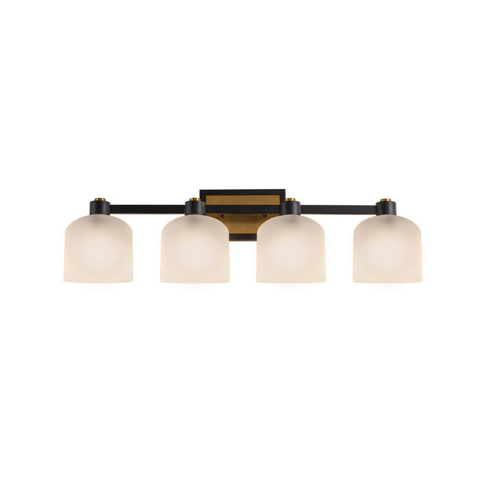 Artcraft AC11694BB Four Light Bathroom Vanity, Black and Brushed Brass