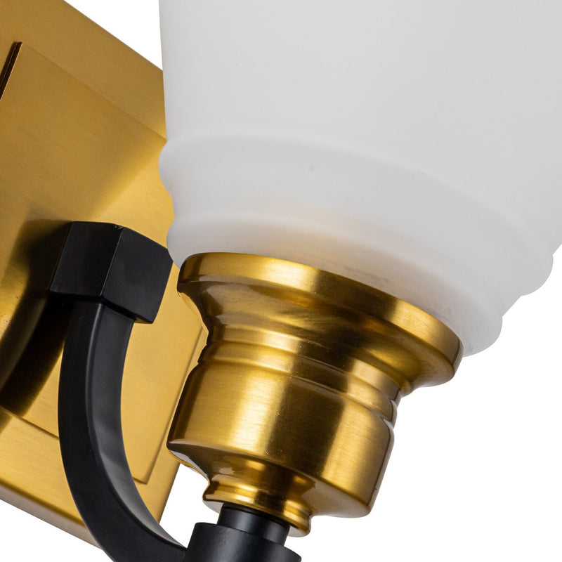 Artcraft AC11681BB One Light Bathroom Sconce, Brass & Black