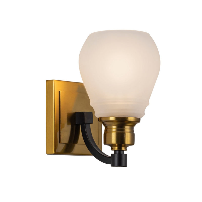 Artcraft AC11681BB One Light Bathroom Sconce, Brass & Black
