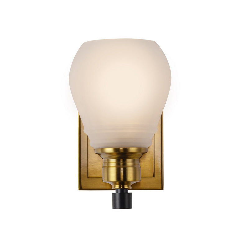Artcraft AC11681BB One Light Bathroom Sconce, Brass & Black