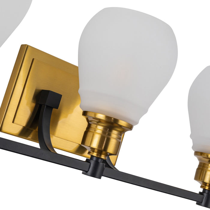 Artcraft AC11683BB Three Light Bathroom Vanity, Brass & Black