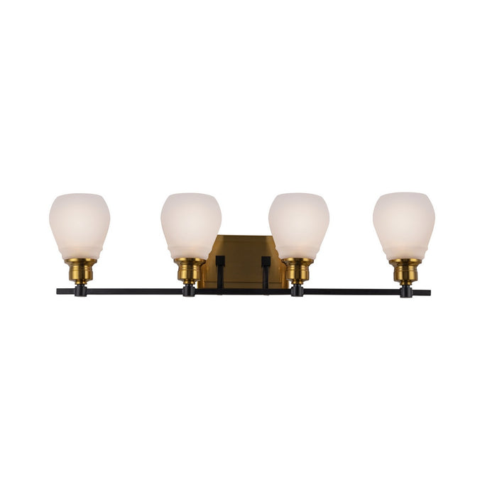 Artcraft AC11684BB Four Light Bathroom Vanity, Brass & Black