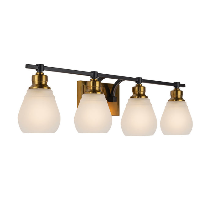 Artcraft AC11684BB Four Light Bathroom Vanity, Brass & Black