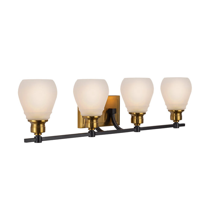 Artcraft AC11684BB Four Light Bathroom Vanity, Brass & Black
