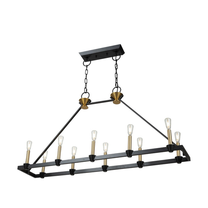 Artcraft AC11980BB Ten Light Island/Pool Table, Black and Brushed Brass
