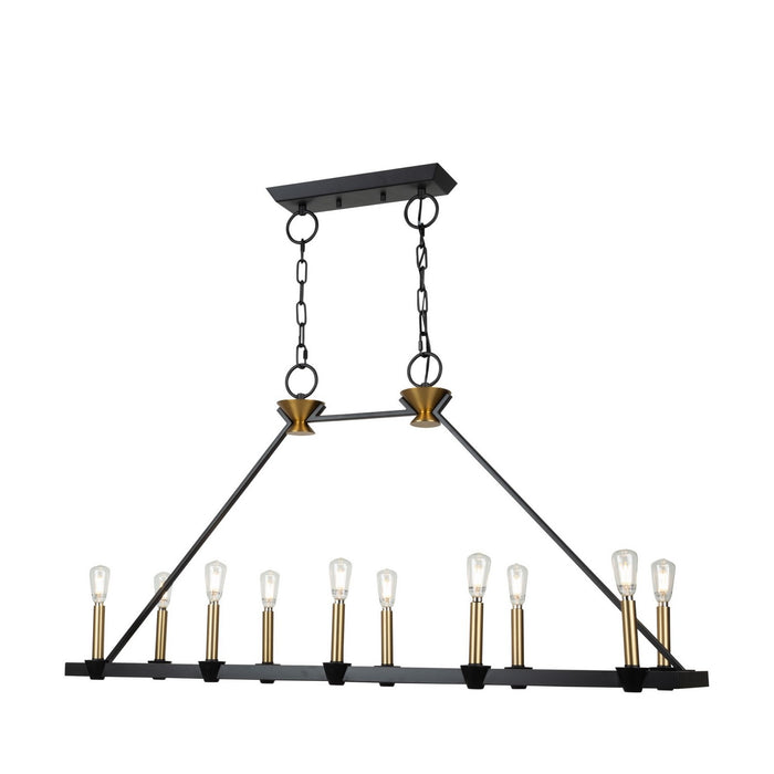 Artcraft AC11980BB Ten Light Island/Pool Table, Black and Brushed Brass