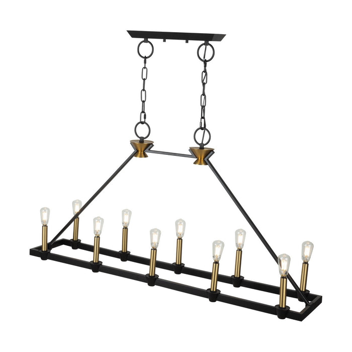 Artcraft AC11980BB Ten Light Island/Pool Table, Black and Brushed Brass