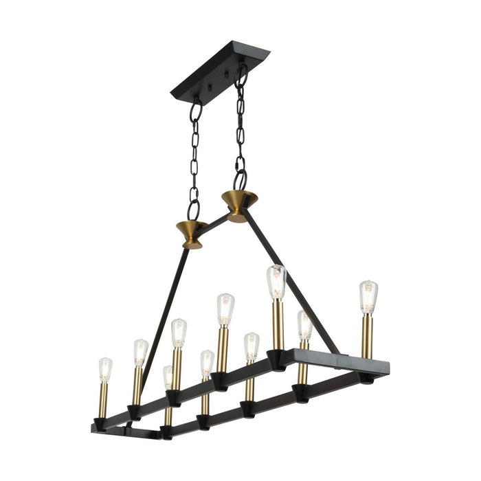 Artcraft AC11980BB Ten Light Island/Pool Table, Black and Brushed Brass