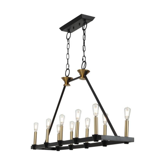 Artcraft AC11980BB Ten Light Island/Pool Table, Black and Brushed Brass
