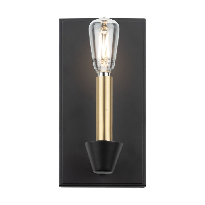 Artcraft AC11981BB One Light Wall Sconce, Black and Brushed Brass