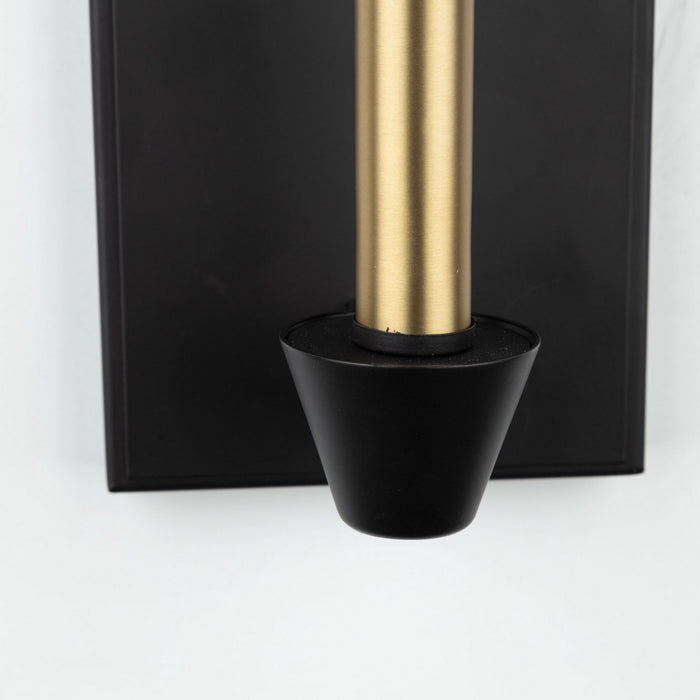 Artcraft AC11981BB One Light Wall Sconce, Black and Brushed Brass