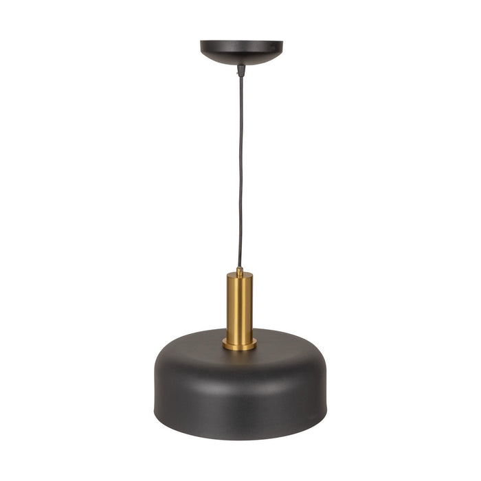 Artcraft AC7421BB One Light Pendant, Black and Brushed Brass