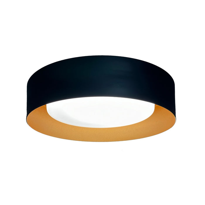 Artcraft AC7423BK LED Flush Mount, Black and Brushed Brass
