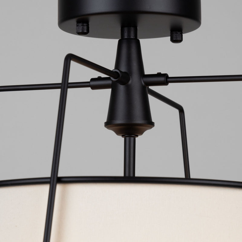 Artcraft SC13362BK Three Light Semi-Flush Mount, Black