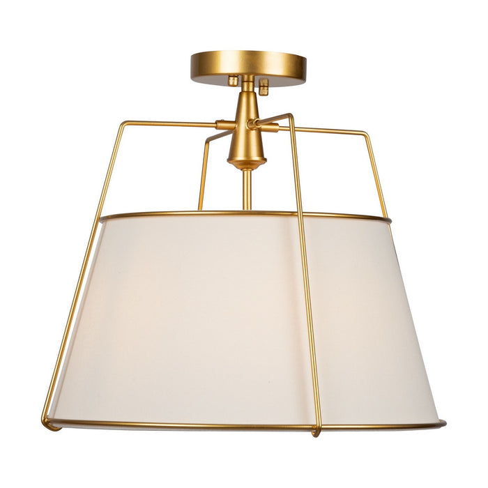 Artcraft SC13362BR Three Light Semi-Flush Mount, Brass
