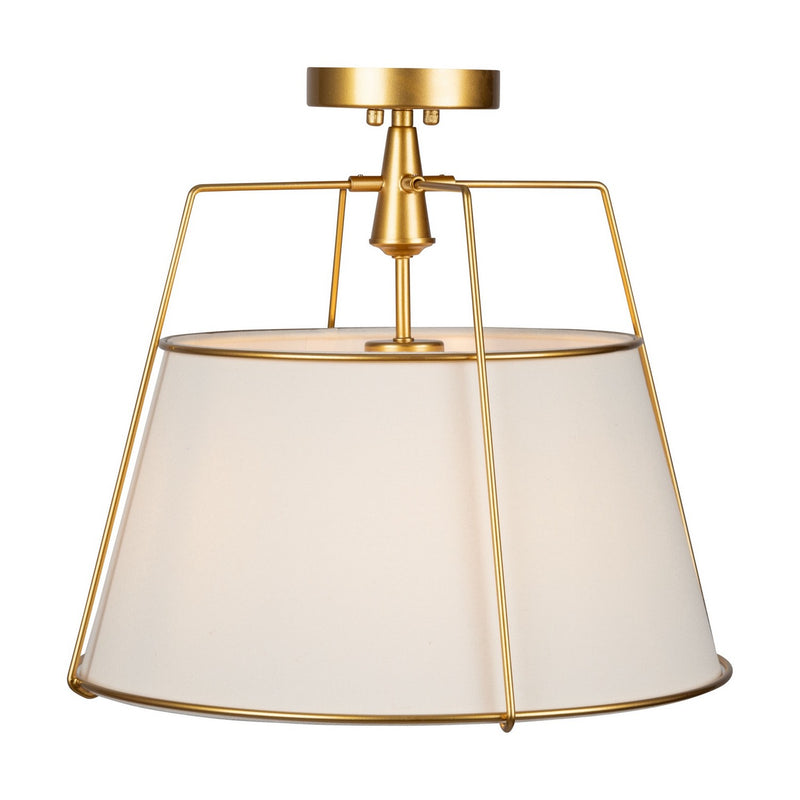 Artcraft SC13362BR Three Light Semi-Flush Mount, Brass
