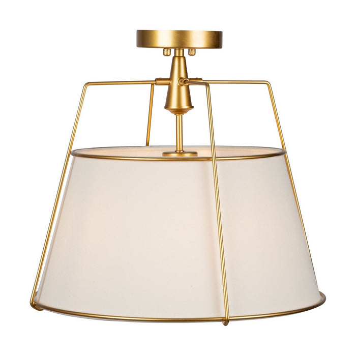 Artcraft SC13362BR Three Light Semi-Flush Mount, Brass