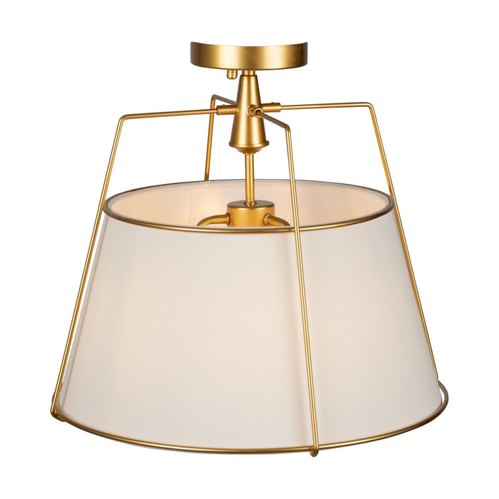 Artcraft SC13362BR Three Light Semi-Flush Mount, Brass