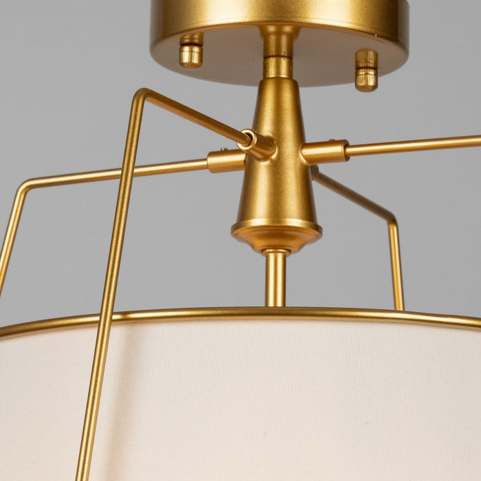 Artcraft SC13362BR Three Light Semi-Flush Mount, Brass