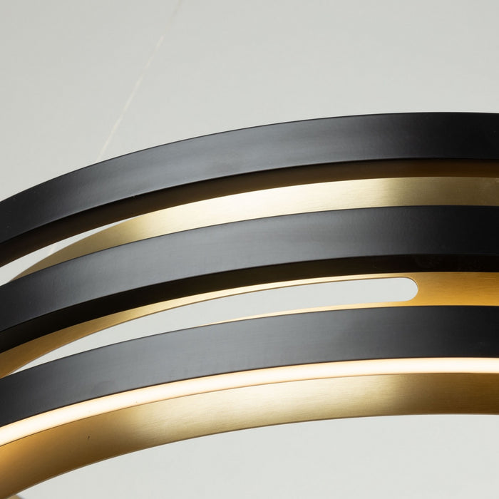 Artcraft AC6751BB LED Chandelier, Black and Brushed Brass