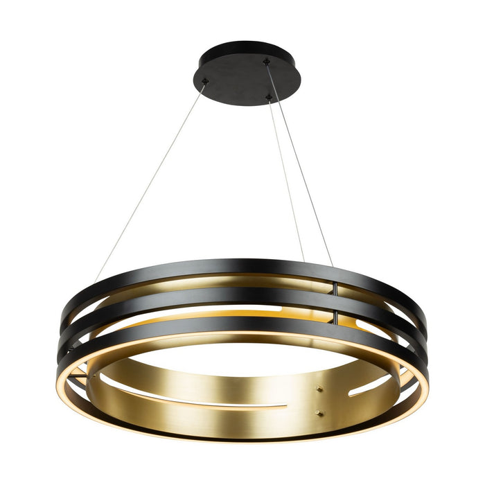 Artcraft AC6751BB LED Chandelier, Black and Brushed Brass