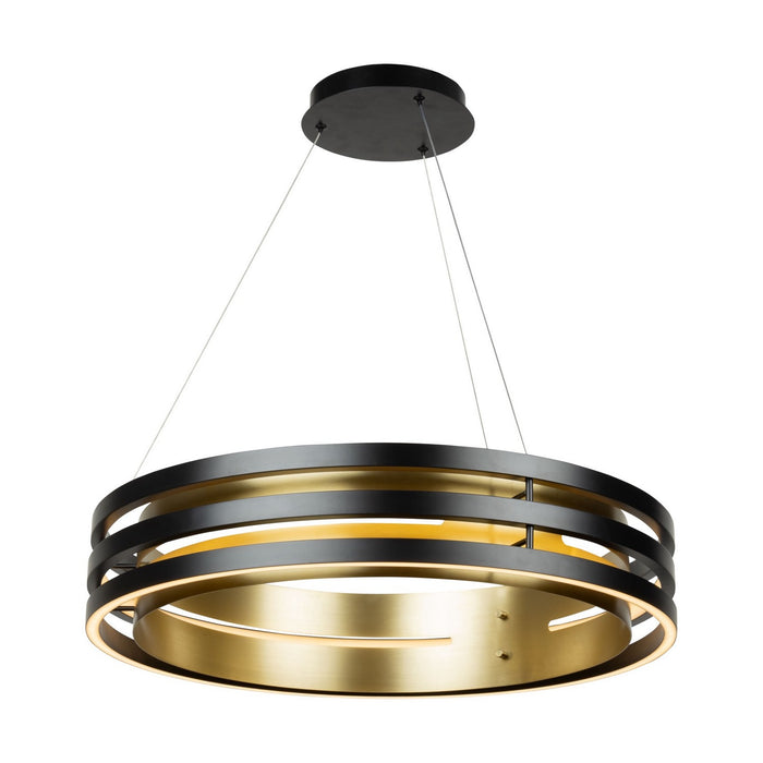 Artcraft AC6751BB LED Chandelier, Black and Brushed Brass