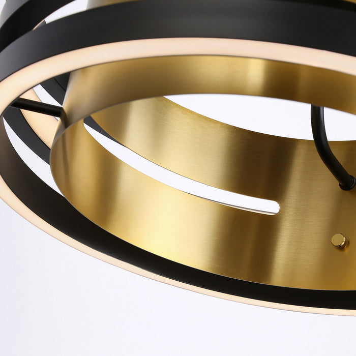 Artcraft AC6752BB LED Semi-Flush Mount, Black and Brushed Brass