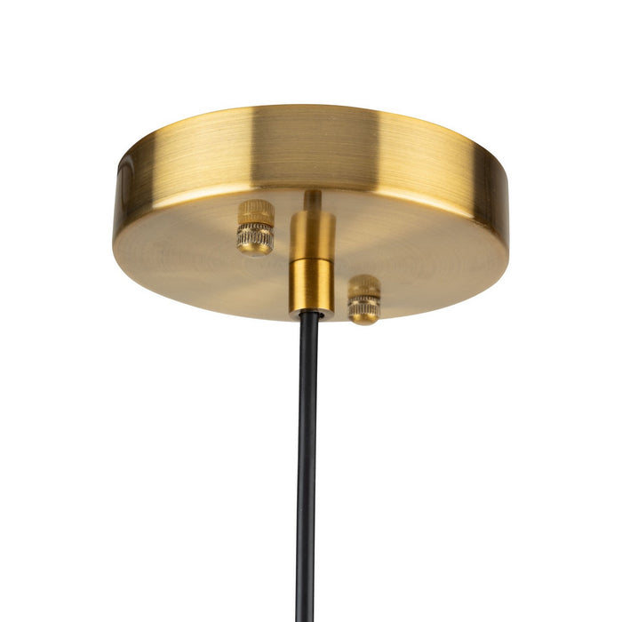 Artcraft AC10630BR One Light Pendant, White, Brass