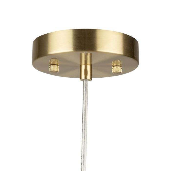 Artcraft AC10631BR One Light Pendant, White, Brass