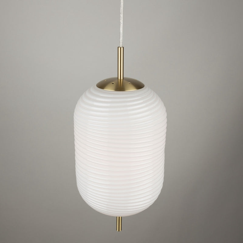 Artcraft AC10631BR One Light Pendant, White, Brass