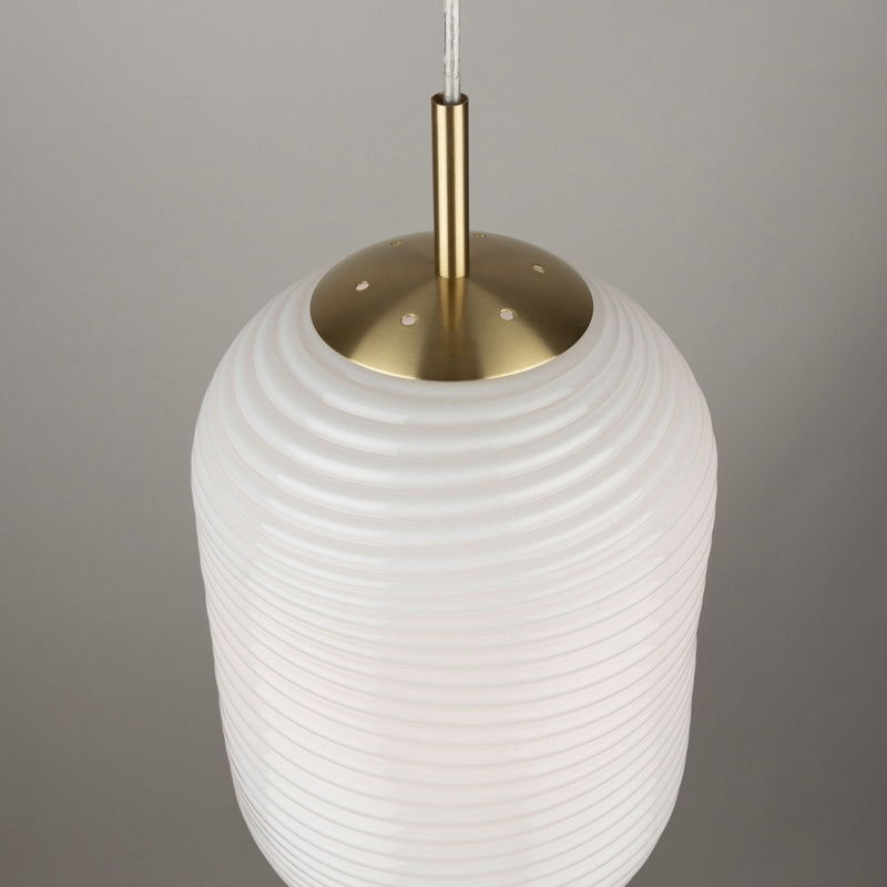 Artcraft AC10631BR One Light Pendant, White, Brass